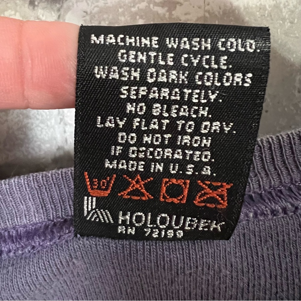 Vintage 1999 Harley Davidson Women's XL Purple Short Sleeve Sweatshirt Santa Fe - Picture 9 of 9